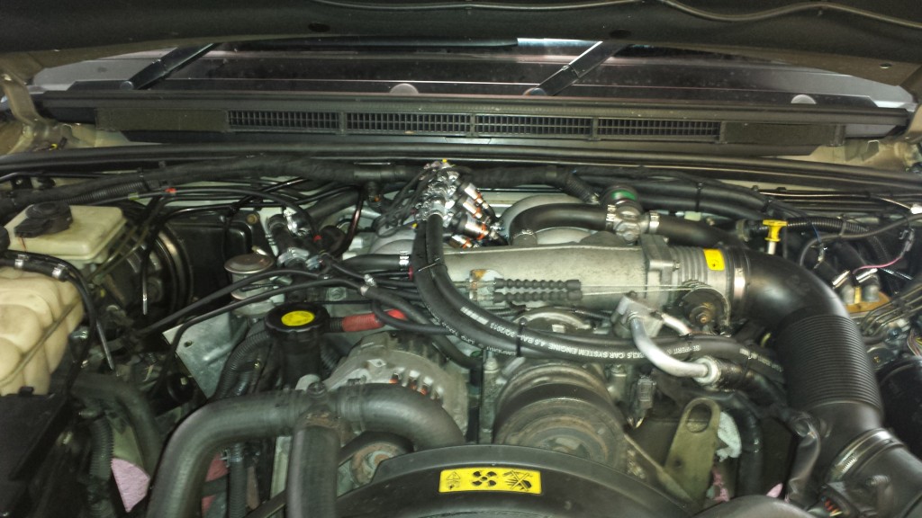 Land Rover Discovery engine bay with Hanna injectors
